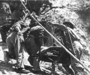 17-funtowe działo przeciwpancerne ważące dwie i pół tony, które polscy żołnierze częściowo rozebrali i wciągnęli ręcznie na wzgórze 324, skąd był bezpośredni ostrzał na klasztor.