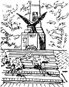 (Skarżysko -Kamienna - pomnik na mogile pomordowanych w 1940 r. na Brzasku) rys. Maria Biała-Żwinis 